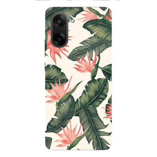 Oneplus Nord CE 5 Green Laves Transparent Silicone TPU Θήκη